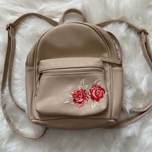 Beige mini backpack